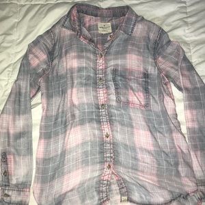 NWOT AE Plaid Boyfriend Button Up Shirt